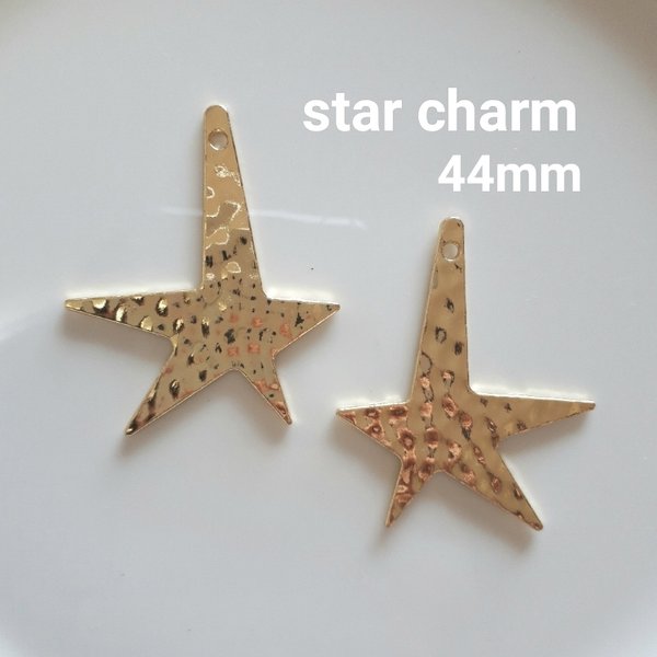 《4pcs》star charm 44mm【Ch-870go】