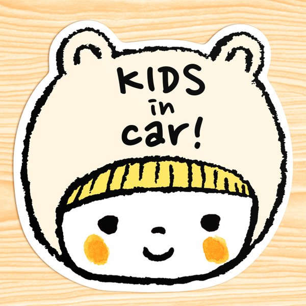 KIDS IN CAR マグネットステッカー(シロクマちゃん_k）