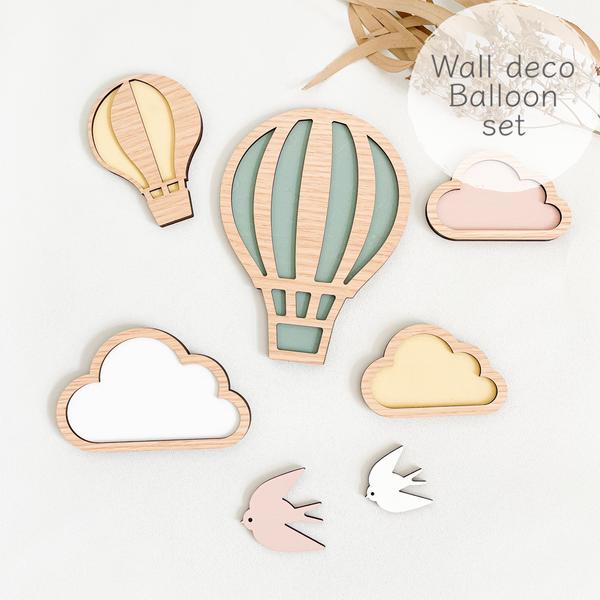 【Balloon Set✦ウォールデコ/ピンク系】木製　レターバナー・お誕生日/壁飾り/ウッドレター/子供部屋
