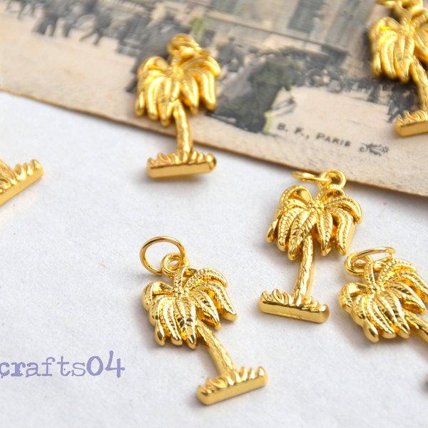 18k gold チャーム*ヤシの木*ゴールド*南国*palm tree