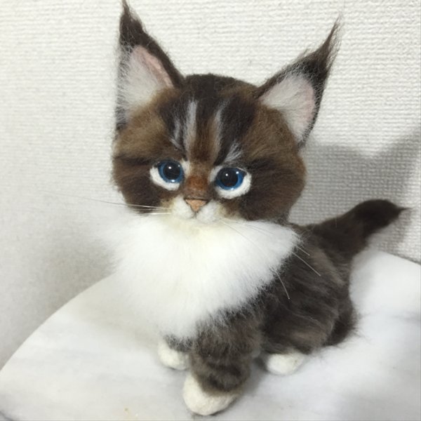 リアル 羊毛フェルト メインクーン 子猫ちゃん☆猫ねこ