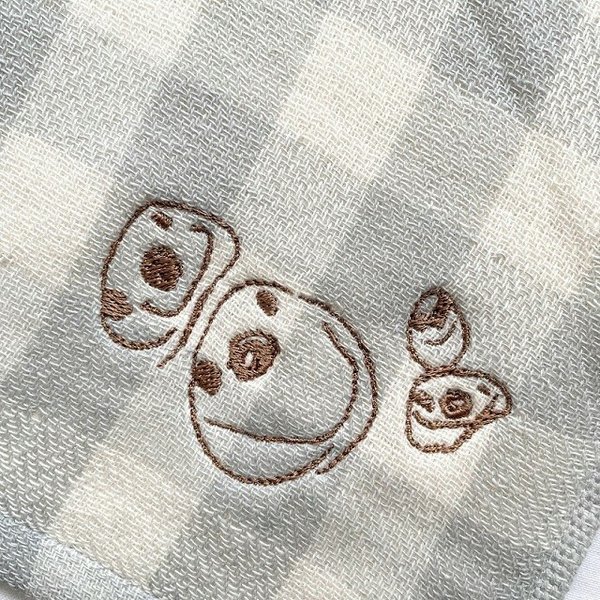 New［おえかきししゅう］S/フランチェック 刺繍糸:ブラウン