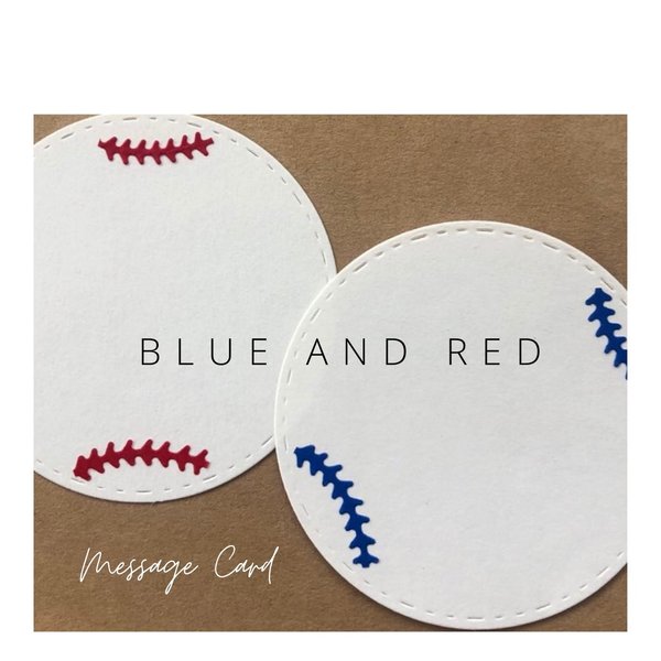 色紙用　メッセージカード　野球　ソフト　ボール型メッセージカード　Blue&RED 6センチ