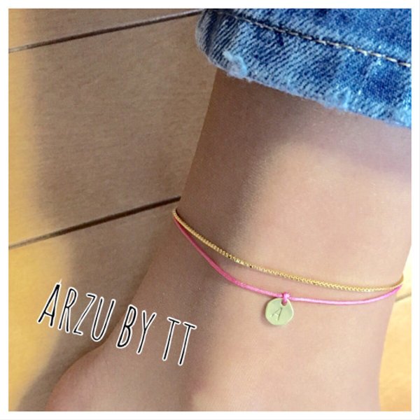 code anklet#name TAG☆gold