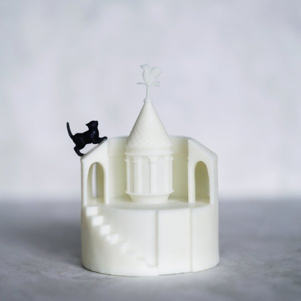 「猫町」のランプ：風見鶏の塔【特集掲載】 - 3DプリントのLEDキャンドルカバー 