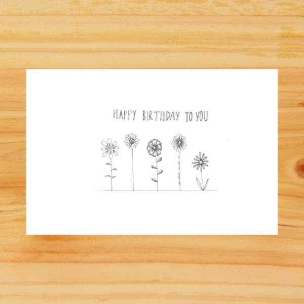 Happy Birthday  -花を添えて- ポストカード
