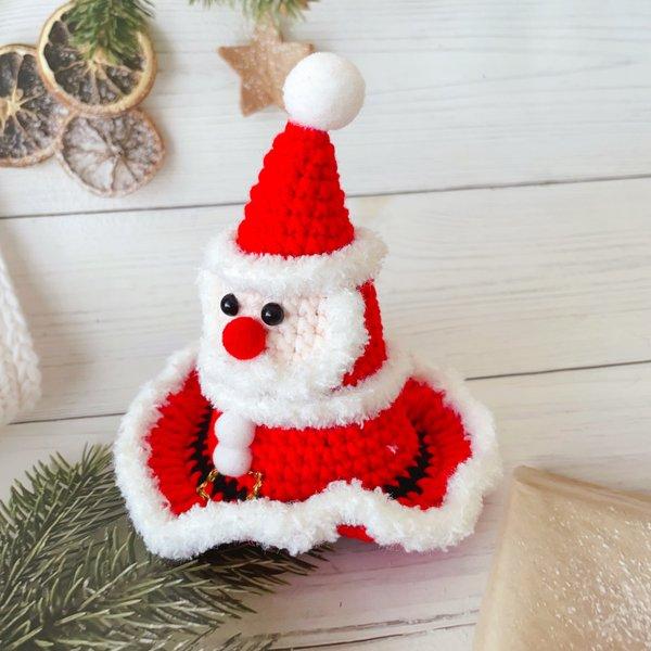 サンタ帽子　クリスマス　毛糸ペットアクセサリー　犬服　猫服　かぎ針編み