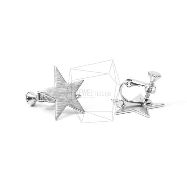 ERG-605-MR【2個入り】スターブラシイヤリング/ネジバネ, Star Clip On Earring