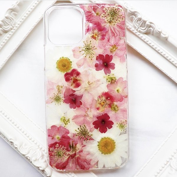 押し花iPhoneケース 押し花スマホケース 押し花ケース 押し花 スマホ