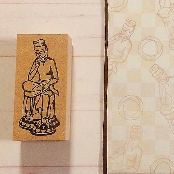 大仏・仏像のハンコ 弥勒菩薩 (みろくぼさつ) 手作りの御朱印帳や手帳、ノートに最適なサイズのハンコ