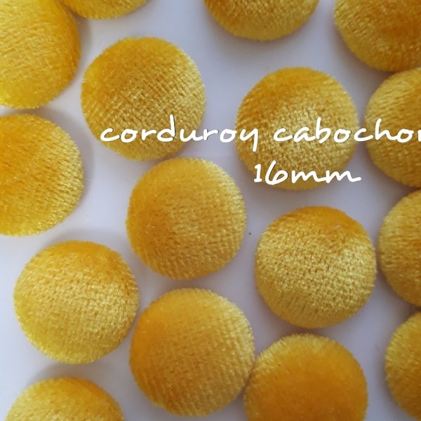 《14個セット》✳秋冬カラー✳corduroy cabochon yellow【Ca-150】 