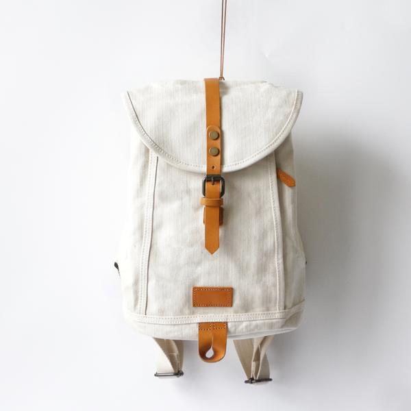 A4サイズ対応帆布＆牛革リュックサック通勤バッグ