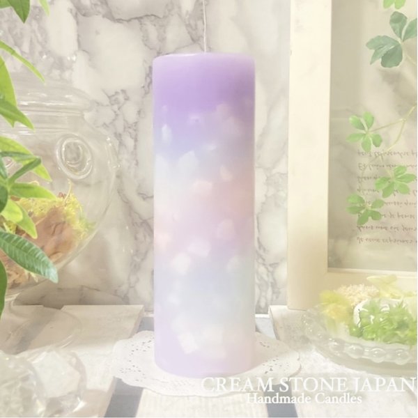 Φ5.1cm×H15cm ペタルキャンドル (ウィステリア) № 000675 /Gradation Candle