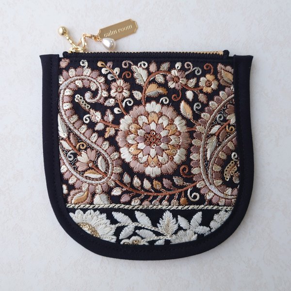 【New】インド刺繍リボンのミニポーチ
