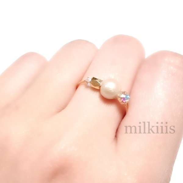 再販 kirakira pearl ring*。