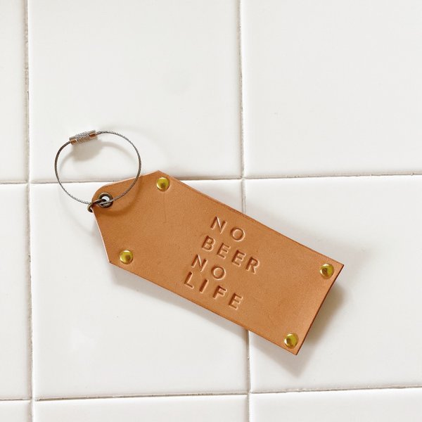 牛革key ring 「No Beer No Life」