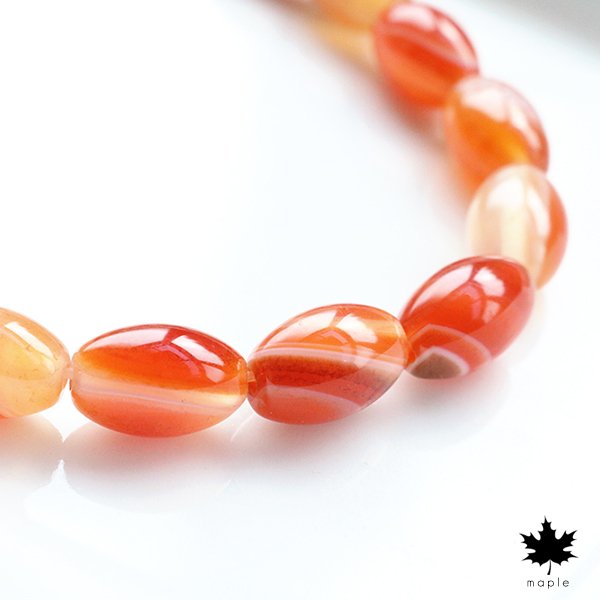 [6pcs] 10mm 天然石アゲートNatural Fire Orange Mix Agate Beads
