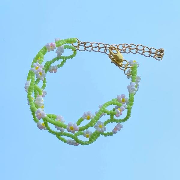 フラワービーズブレスレット [flower beads bracelet]