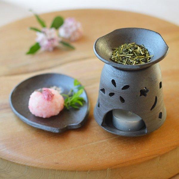 【minne福袋】陶器のアロマポット・茶香炉 ＆ 桜小皿