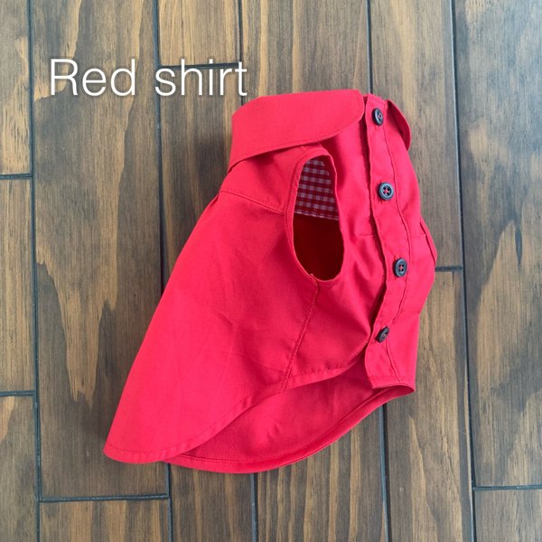 犬服♡ シンプルカラー スリーブレスシャツ Red