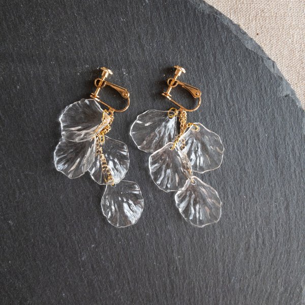 clear petal earring