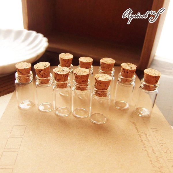【10個セット】 ガラス ボトル ミニ 小瓶 （ コルク 付き ）ミニチュア  標本