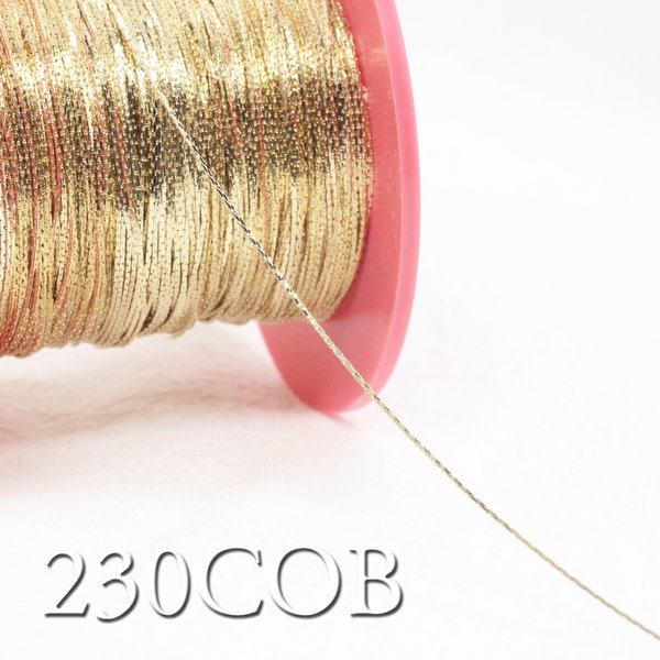 【1m】極細-輝くスエッジチェーン0.6mm-230COB（金色）