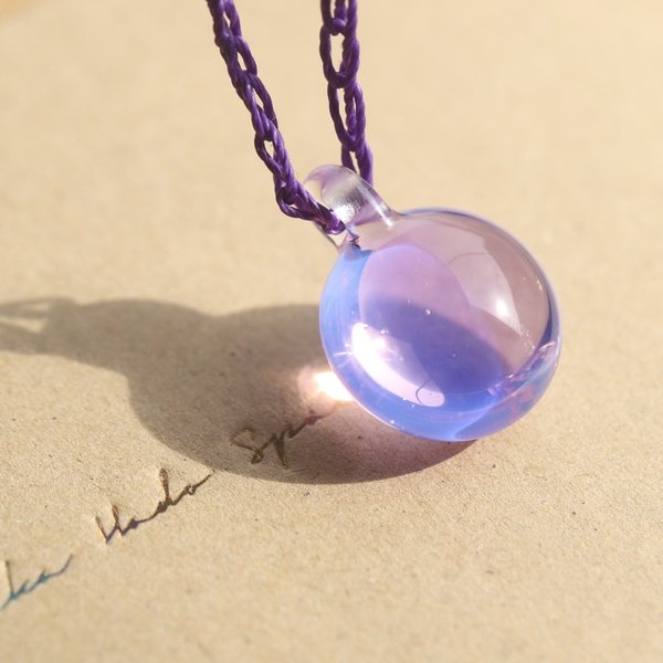 Lavender Amethyst Cabochon：波動玉®（クラウンチャクラ）【現品一点物・超レアガラス使用