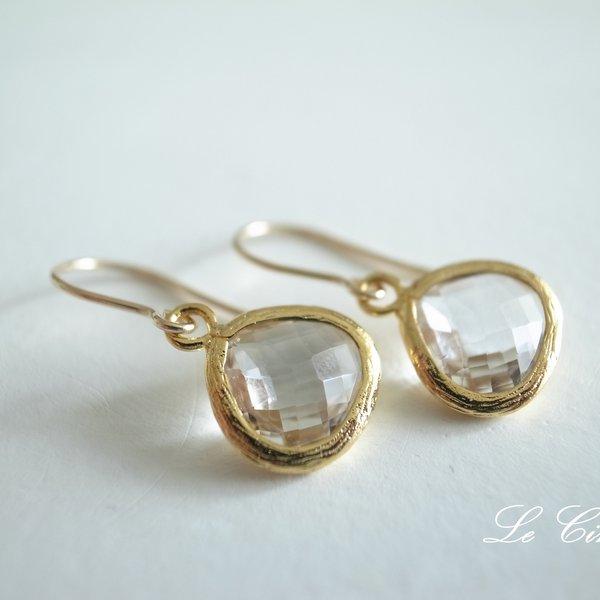 14kgf chanel stone pierces crystal