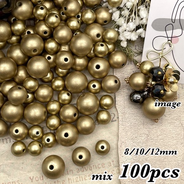 【brsr7285acrc】【3size mix】【100pcs】mat color beads