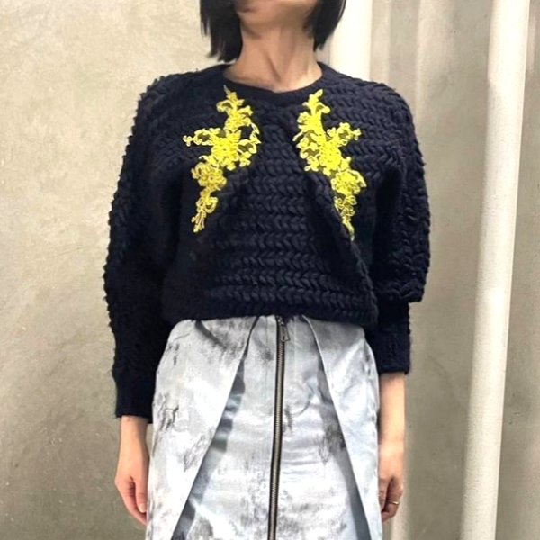 Redesign Lace Applique Knit Top [ 一点物 ]