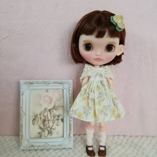 ブライスアウトフィット 🍎064 ワンピースセット(イエロー) ① ＊blythe outfit