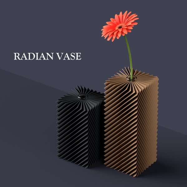 【新作】光と影の輪郭 RADIAN VASE / 一輪挿し, ミニマルデザイン, オリジナルギフト