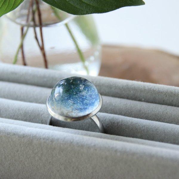地球のリング〜和紙とガラスのアクセサリー
