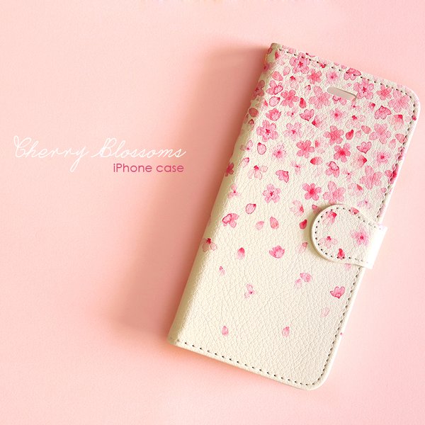 iPhone 手帳型スマホケース 【Cherry Blossoms】