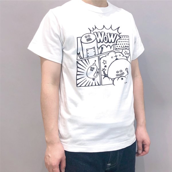 9る9るロボット　WOW！ アメコミ風Tシャツ