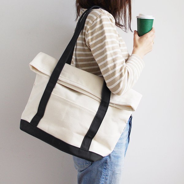 BEND TOTE BAG (キナリ×ブラック)