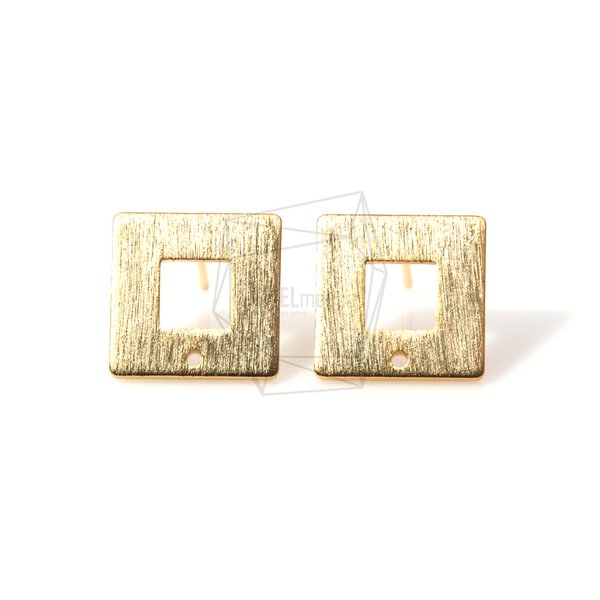 ERG-501-MG【2個入り】スクエアピアス,Textured Square Earring /13mm x 13mm