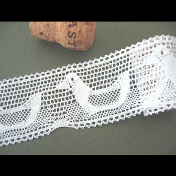 アヒル柄レース  1ｍ  Cotton torchon lace (duck pattern)