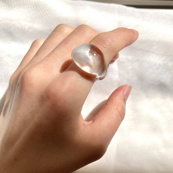 -晴天の雲-ガラス リング   glass ring