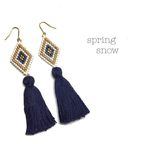 再販♡47【人気no.3】◇tassel earrings◇(navy)