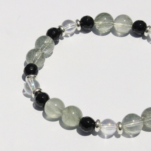 ◆*リラックス--green rutile quartz…◆　天然石ブレスレット