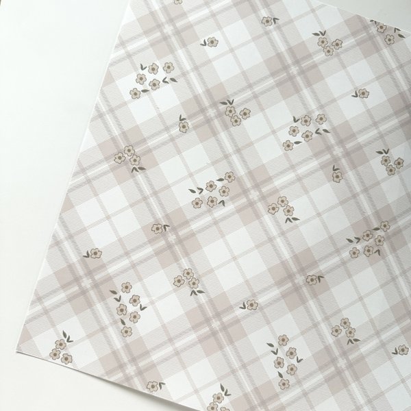 A3 wrapping paper "check&flower"