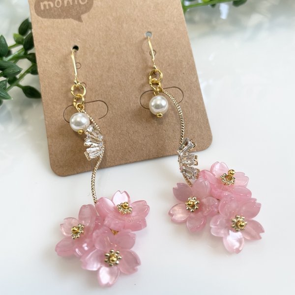 可愛い！桜のロングピアス・イヤリング♡