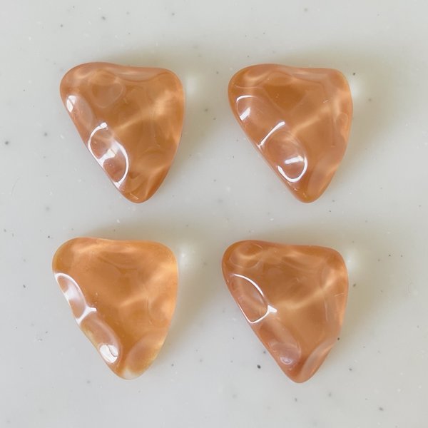 Clear Orange Water Faceted Triangle Cabochons