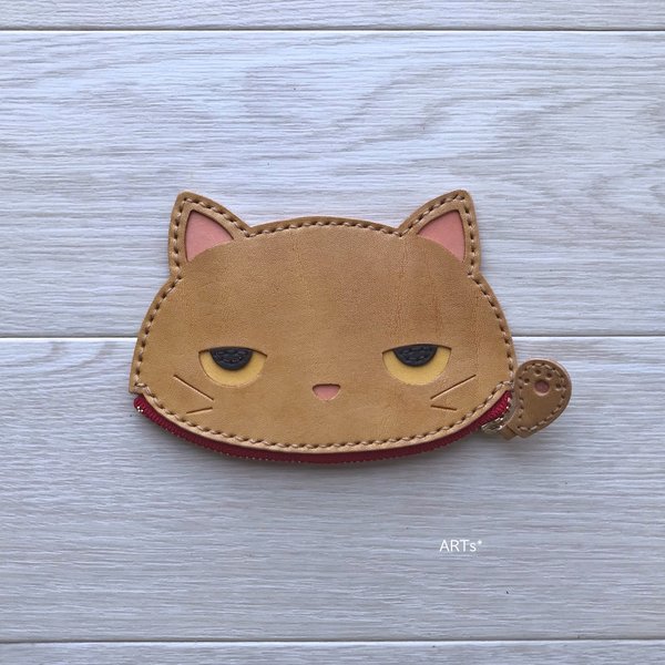 猫型ぺたんこ財布＠トラ柄猫