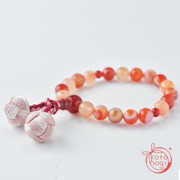 お守りブレスレット 赤天眼石 赤瑪瑙[Omamori bracelet red eye agate]