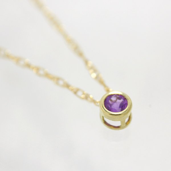 14kgf＊2月誕生石＊アメジスト＊天然石＊ネックレス【金】Amethyst birthstone  necklace