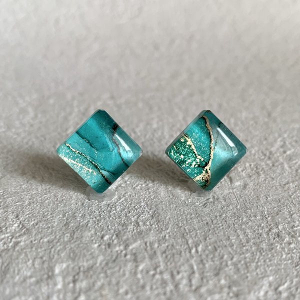 『Sea Green』アルコールインクアートアクセサリー