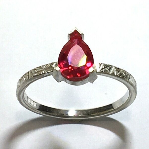 No. 266 Beautiful Ruby Drop Ring.